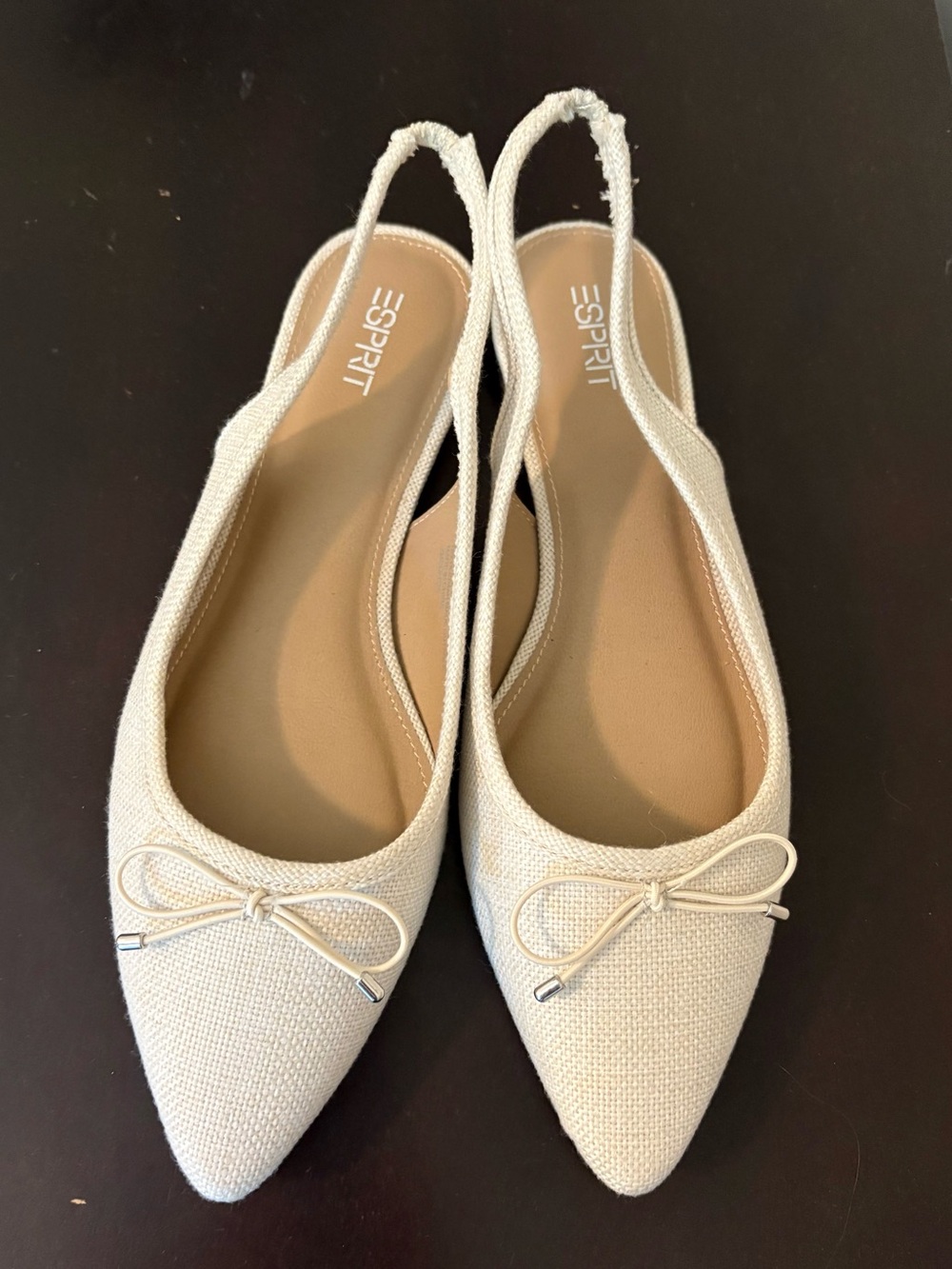 Esprit 10M Pointed Slingback Flats with Bow
